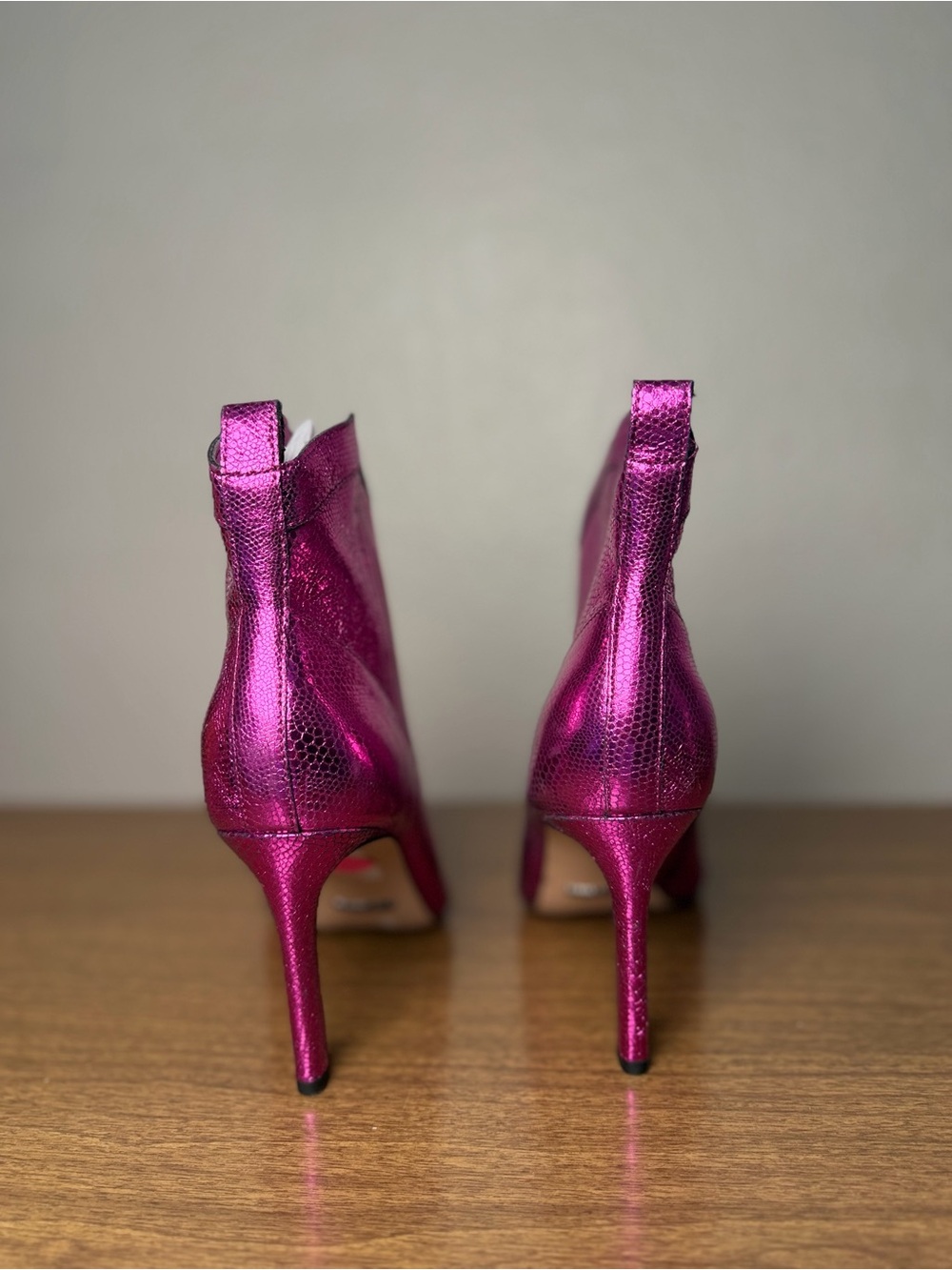 Gianni Bini Metallic Pink Western Ankle Boots Stiletto Pointed Toe 7.5 - Picture 7 of 11